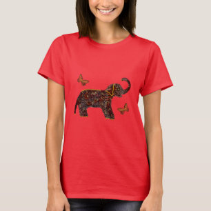 Exotischer Rosen-Elefant-T - Shirt