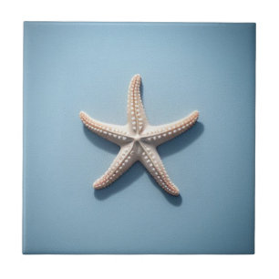 Exotischer Seestern mit blauem Hintergrund Fliese