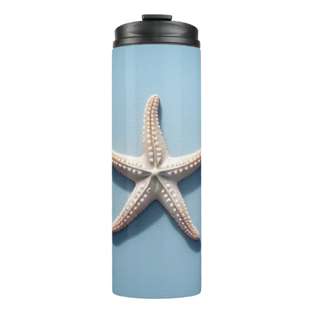 Exotischer Seestern mit blauem Hintergrund Thermosbecher (Vorderseite)