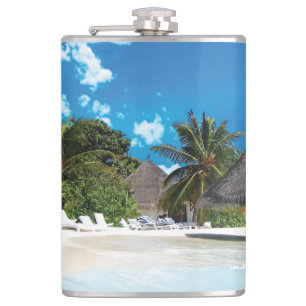 Exotischer Strand Flachmann