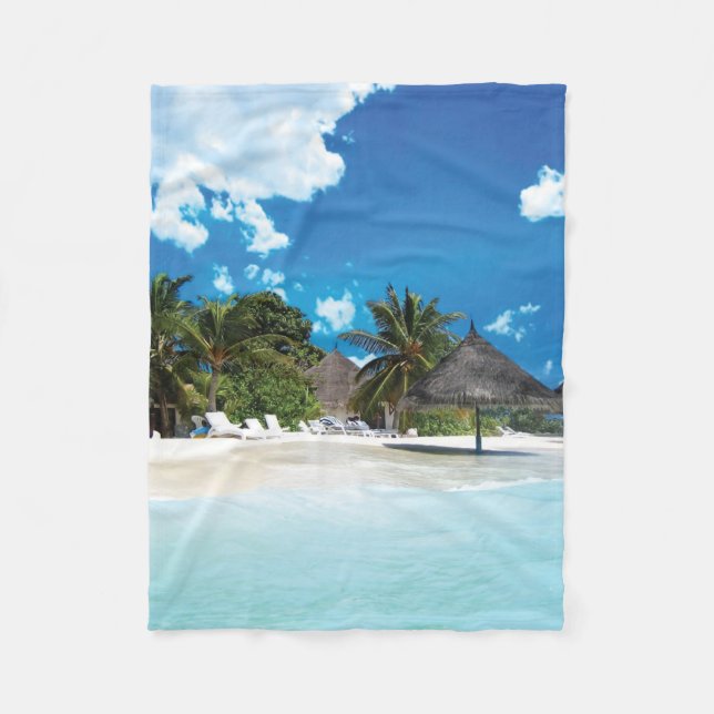 Exotischer Strand Fleecedecke (Vorderseite)