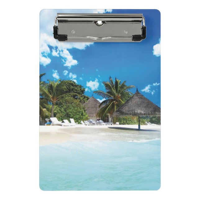 Exotischer Strand Mini Klemmbrett (Vorderseite)