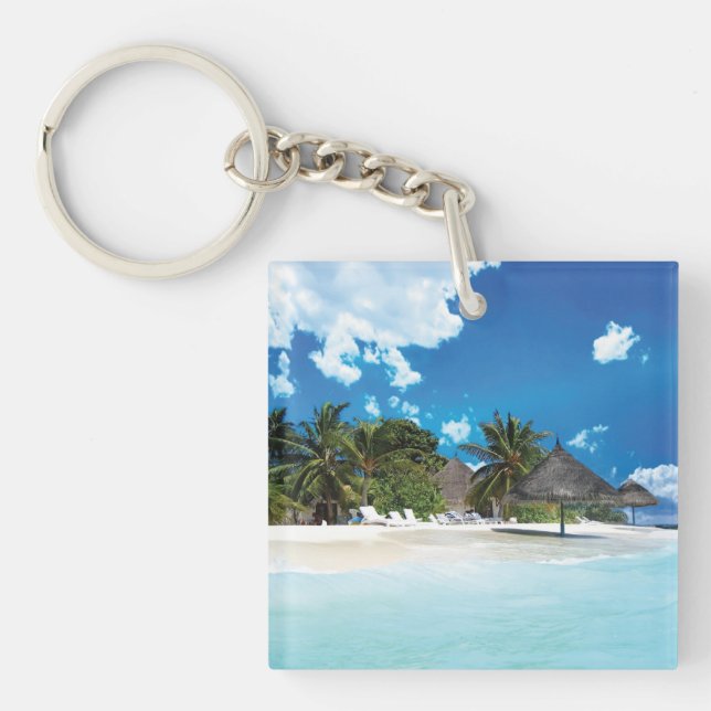 Exotischer Strand Schlüsselanhänger (Vorderseite)
