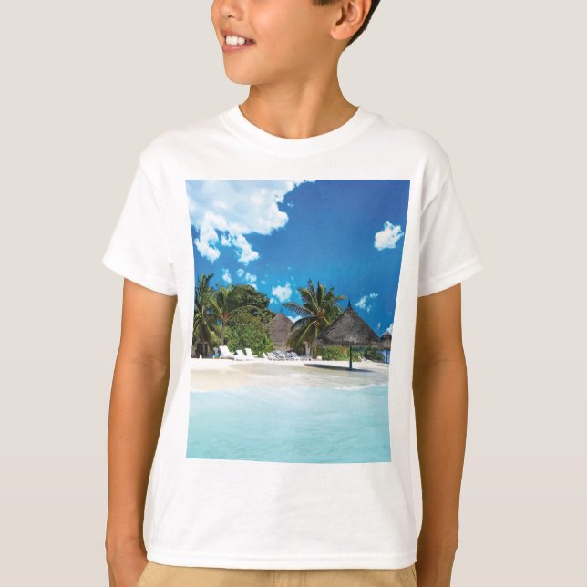 Exotischer Strand T-Shirt (Vorderseite)