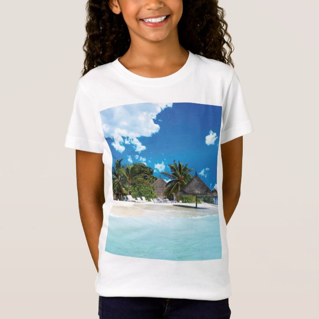 Exotischer Strand T-Shirt (Vorderseite)