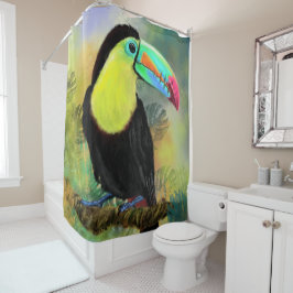 Exotischer tropischer Toco Duschvorhang Toucan Bir