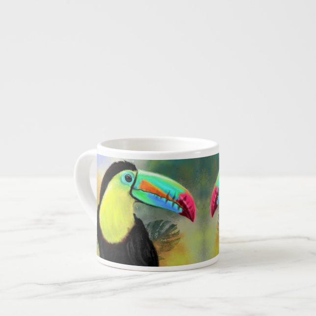 Exotischer tropischer Toco Toucan Bird - Malerei - Espressotasse (Vorderseite Links)