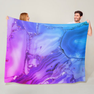 Exotischer violetter Marmor Fleecedecke