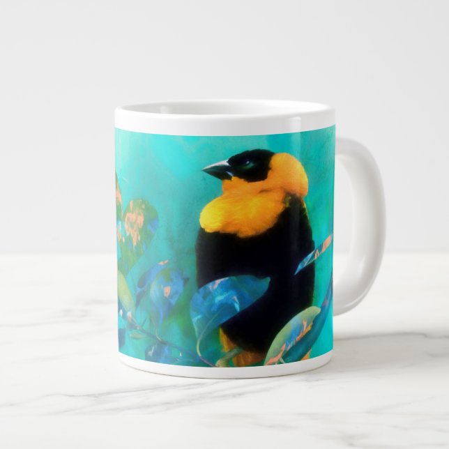 Exotischer Vogel "SONG ON THE WIND" 20 OZ. Jumbo-Tasse (Vorderseite Rechts)