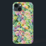 Exotisches blühendes Kaktmuster Case-Mate iPhone Hülle<br><div class="desc">Exotische Aquarellblüte Kakteen mit Blume Muster. | © und ® Bigstock® - Alle Rechte vorbehalten.</div>