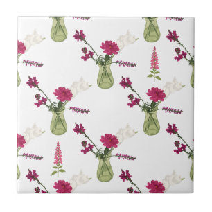 Exotisches Blumenarrangement im Glas Fliese