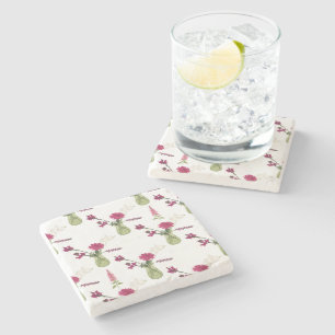 Exotisches Blumenarrangement im Glas Steinuntersetzer