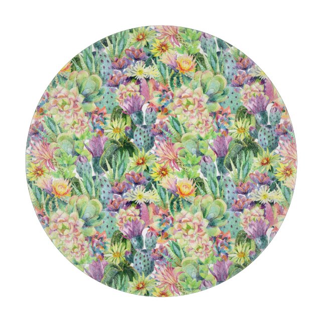 Exotisches Blütenmuster Schneidebrett (Vorderseite)