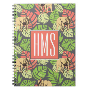 Exotisches der Dschungel-Blätter-und Elefant-  Notizblock