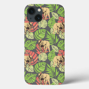 Exotisches Dschungel-Blätter und Elefanten Case-Mate iPhone Hülle
