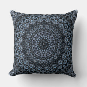 Exotisches dunkelblaues Mandala-Muster Kissen