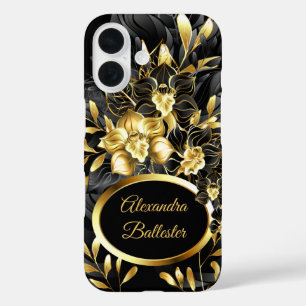 Exotisches Elegantes Flora Rich Gold iPhone 16 Hülle