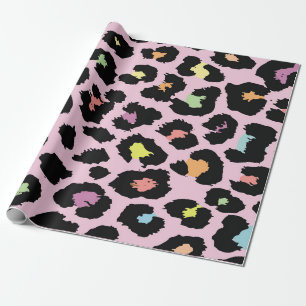 exotisches farbenfrohes wildes Leopardendesign han Geschenkpapier