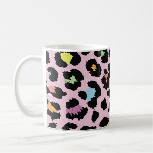exotisches farbenfrohes wildes Leopardendesign han Kaffeetasse
