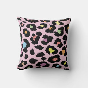 exotisches farbenfrohes wildes Leopardendesign han Kissen