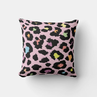 exotisches farbenfrohes wildes Leopardendesign han Kissen