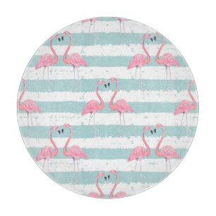 Exotisches Flamingo-Streifenhintergrundmuster Schneidebrett