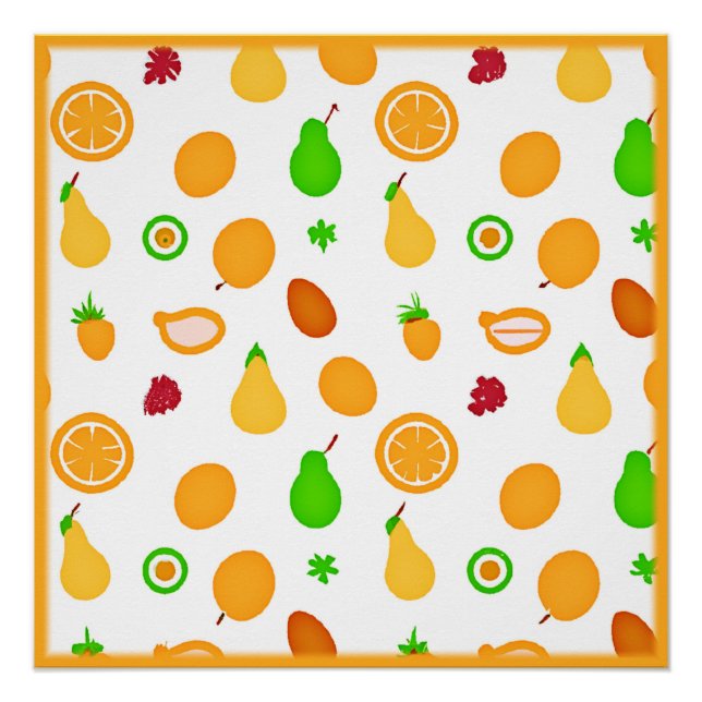 Exotisches Früchte-Musterdesign Poster (Vorderseite)