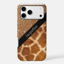 Exotisches Giraffenfell und brauner Glitter-Glamou
