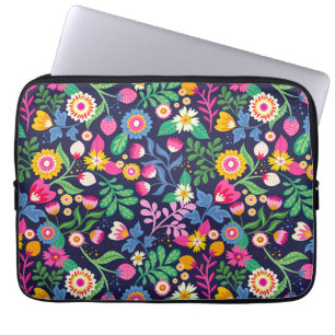 Exotisches handgemaltes Blumenmuster-48330 Laptopschutzhülle