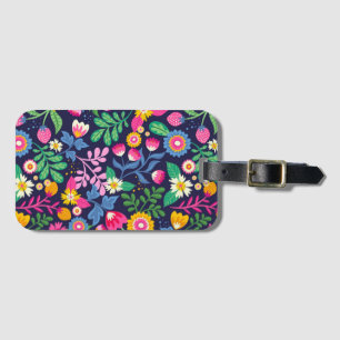 Exotisches handgemaltes Blumenmuster Gepäckanhänger