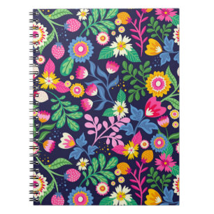 Exotisches handgemaltes Blumenmuster Notizblock
