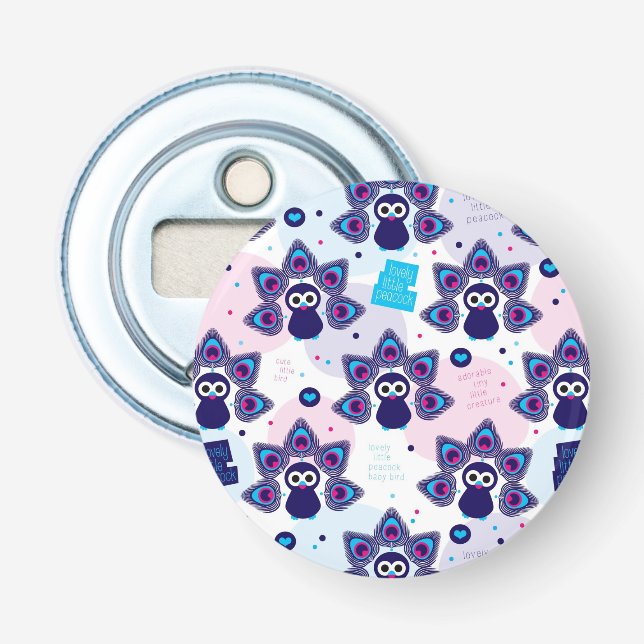 exotisches Indien-Pfaumuster Flaschenöffner (Vorderseite)