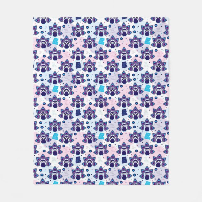 exotisches Indien-Pfaumuster Fleecedecke (Vorderseite)