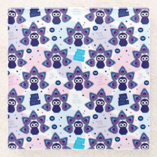 exotisches Indien-Pfaumuster Glasuntersetzer