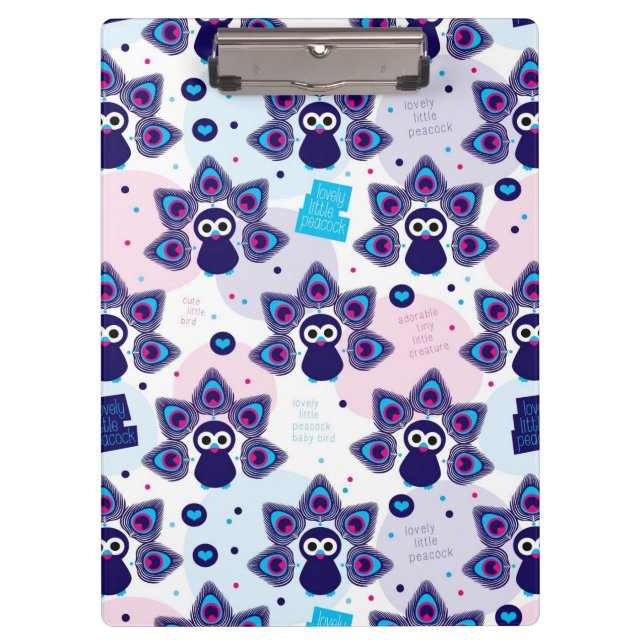 exotisches Indien-Pfaumuster Klemmbrett (Vorderseite)