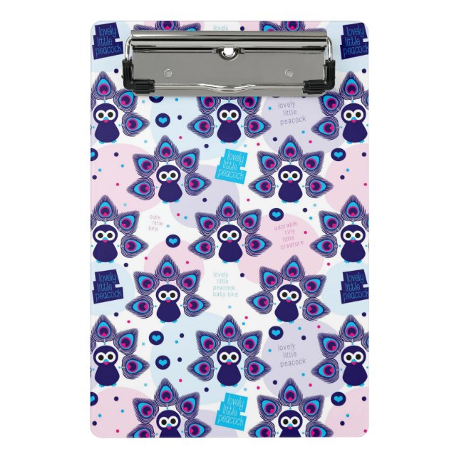 exotisches Indien-Pfaumuster Mini Klemmbrett (Vorderseite)