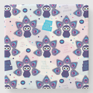 exotisches Indien-Pfaumuster Steinuntersetzer