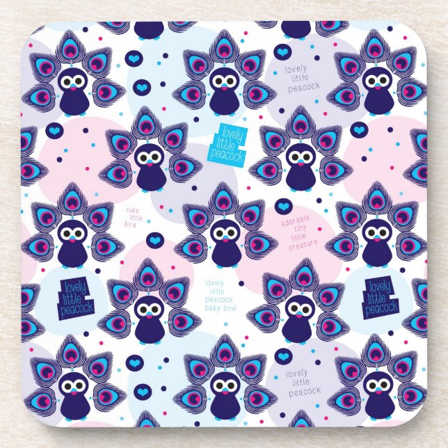 exotisches Indien-Pfaumuster Untersetzer (Vorderseite)