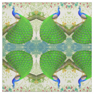 Exotisches indisches blaues Pfau-Gewebe Stoff