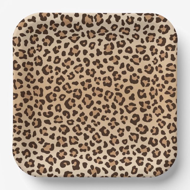 Exotisches Leoparden-Druckdesign Pappteller (Vorderseite)