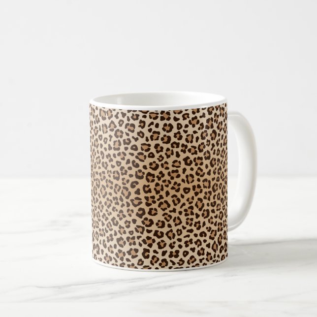 Exotisches Leoparden-Druckmuster-Design Kaffeetasse (VorderseiteRechts)