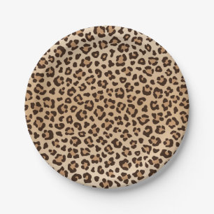 Exotisches Leoparden-Druckmuster-Design Pappteller