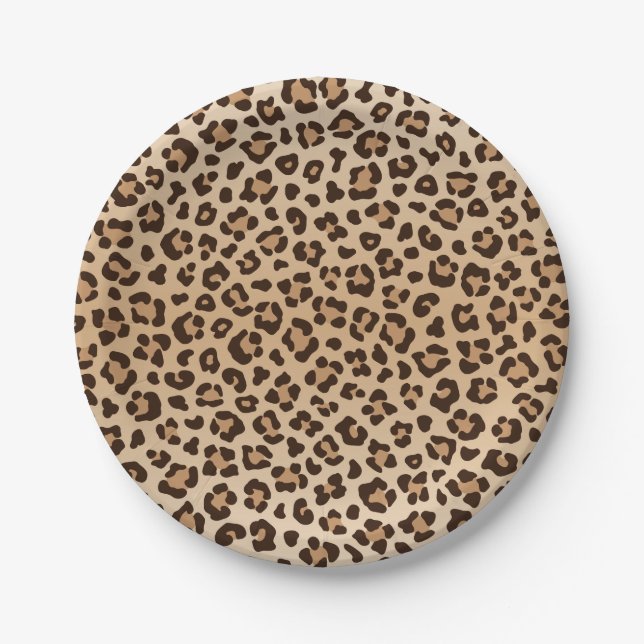 Exotisches Leoparden-Druckmuster-Design Pappteller (Vorderseite)