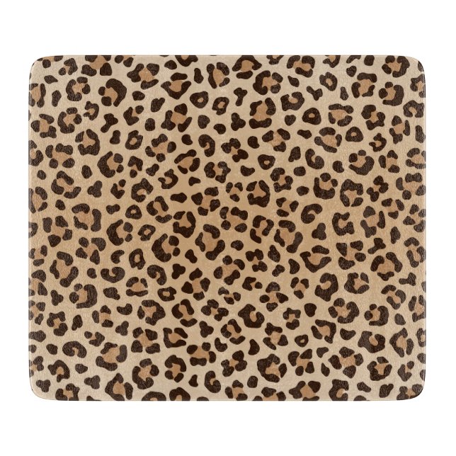 Exotisches Leoparden-Druckmuster-Design Schneidebrett (Vorderseite)