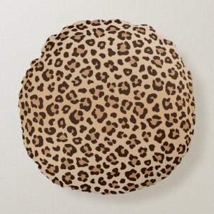 Exotisches Leopardenmuster-Design Rundes Kissen