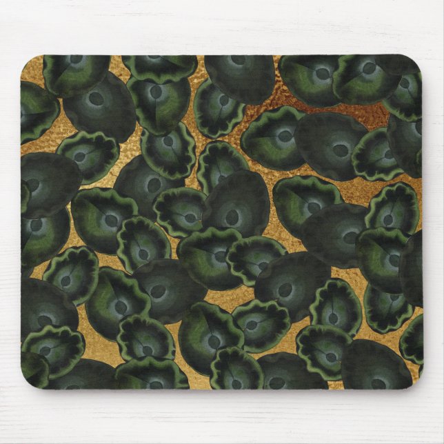 Exotisches Lilien-Blattmuster Mousepad (Vorne)