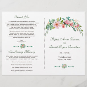 Exotisches Luau-Tropen-Blumen-Hochzeitsprogramm