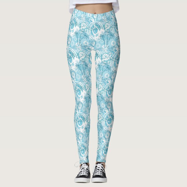 exotisches Ozeanmuster Leggings (Vorderseite)