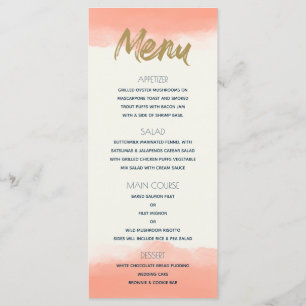 Exotisches Paradies-Korallen-Aquarell Menükarte