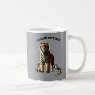 Exotisches Pet Lover mit Tiger, Affen und Macaw UR Kaffeetasse